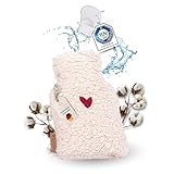 kontor28 - kuschelige TEDDY Wärmflasche mit Bezug aus super weicher 100% Bio-Baumwolle, handgefertigt Made in Germany, auslaufsicher, geruchlos und schmerzlindernd für Kinder/Erwachsene - 0,2 Liter