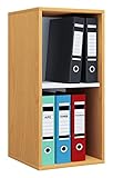 VCM Holzregal stehend | platzsparender Aktenschrank | Maße ca. H. 74 x B. 35 x T. 37 cm | Elegantes Regal | Büroregal – Lona I 2f Buche