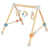 Bieco Spieltrapez | Spielbogen für Babys -Figuren, Rasseln, Kugeln | Spielebogen Holz Baby | Spieltrapez Holz | Baby Mobile Holz | Activity Center Baby Gym | Holzspielzeug Baby | Baby Spielzeug