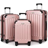 TANTOMI Koffer Set 3 Teilig Hartschale, Kofferset, Gepäck-Sets Trolley Koffer Handgepäck, Reisekoffer mit Rollen, Koffer mit Codeschloss Teleskopgriff, Hartschalenkoffer für Reisen Geschäft