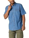 Wrangler Authentics Herren Short Sleeve Classic Woven Shirt Hemd mit Button-Down-Kragen, Mittlere Wäsche, XL