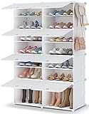 HOMIDEC Schuhregal, 7-stufiger Schuhschrank Kunststoff-Schuhregale Organizer für Schrank Flur Schlafzimmer Eingang
