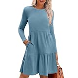 Damen Kleid Kleid Winter Vintage Clothes Strickkleid Grau Womens Dresses Langärmliges Kleid Schwarzes Kleid Damen Kleid Winter Damen Blusenkleid Sexy Winterkleid Blusenkleid