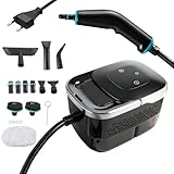 TALOEYH - Handdampfreiniger, tragbare Dampfreiniger, 6-stufige Geschwindigkeitsregelung, 15 Sekunden Aufheizzeit, 1,25 l Wassertank, Hochdruck-Dampfreiniger mit 14 Zubehörteilen, für Auto, Bettwanzen