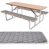 XLSBZ 2er Set Bierbankauflagen Weicher Flanell Bankauflage mit Haltebändern - Sitzauflagen Bierzeltgarnitur Sitzpolster für Indoor Outdoor (28x180cm)