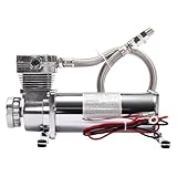 Luftfederungskompressor, 12V Hochleistungskompressor Autoluftpumpe 200PSI 50L/min mit Filter und 3/8“ Schlauch Luftkompressor Kit für Pneumatische Federungssysteme Autoreifen