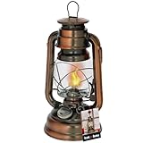 KOTARBAU Öllampe Mit Dochthalter Petroleumlampe Befüllbar Antik Sturmlaterne Glaskolben Tischlampe Laterne Gartenlampe Bronze Stehen Hängen Oil lamp