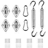 HOMPER M6 Sonnensegel Befestigungs Kit, Sonnenschutz Zubehör Montage für Viereckigen Dreieckigen Rostfreier Edelstahl