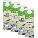 Jeden Tag H-Milch 3,8 % Fett 1 L – haltbare Vollmilch für vollen Geschmack, 4 Er