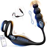 Anal Vibrator Prostata Stimulation Männer Analplug Sexspielzeug für die Männer Vibratorenset Anal plug Dildo mit Penisring Analvibratoren für Mann Buttplug mit 9 Vibration 9 Stoßmodi Sex Toys Tagnaff
