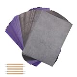 TIANLIN 100 Blatt Pauspapier, Kohlepapier, mit 5 Transferstiften, Transferpapier, Durchschlagpapier, Pauspapier A4, Geeignet für Holz, Papier, Keramik, Leinwand, 21 × 29,7 cm (Blau/Schwarz)