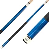 Hardy Pool Billard Queue Uni Serie, 2 teilige Billardqueues mit Griffband aus Kunstleder, Cue Länge 147cm, 12,5 mm Profi Klebeleder, blau