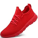 Damyuan Herren Laufschuhe Turnschuhe Sportschuhe Running Sneaker Freizeit Straßenlaufschuhe Fashion Leichtgewichts Atmungsaktiv Walkingschuhe Outdoor Fitness Jogging Sportsschuhe Rot 43 EU