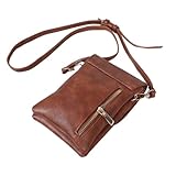 FOMIYES PU Handytasche für Damen mit Verstellbarem Schultergurt Kleine Crossbody Geldbörse mit Mehreren Fächern Vielseitige Umhängetasche für Alltag Shopping und Reisen