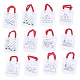 Kisangel 12 Stück Handbemalte Umweltfreundliche Tasche Tragetasche Zeichnen Graffiti-vliestasche Graffiti-tasche Für Diy-graffiti-tasche Zufällige Farbe
