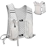 Alaoo Laufweste Damen und Herren, Multifunktionale Ultrleicht Fahrradrucksack, Verstellbare Brustgurte, Runing Vest Reflektierend für Laufen, Camping, Wandern usw. (Grau)