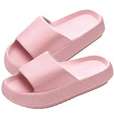 Badeschuhe Damen Herren Badelatschen Badeschlappen Wolke Schlappen Latschen Weich Hausschlappen Wolkenschuhe Rutschfeste Hausschuhe Cozislides Original hauslatschen Sommer Pantoletten Rosa 38 39