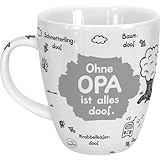 Sheepworld Tasse Ohne Opa ist alles doof | Porzellan, 45 cl | Porzellantasse für Kaffee und Tee, Tasse mit Spruch, Geburtstag | 45136