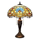 Barock Tiffany Stil Tischlampe, 40 cm Herz Buntglas, Kreative Vintage Schreibtischlampe, Antike Nachttischlampe für Wohnzimmer, Schlafzimmer, Couchtisch