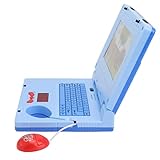 BSTCAR Kinder Lernen Laptop interaktive pädagogische Computer Spielzeug LED Musik elektronisches Spielzeug Computer für Kinder Baby (Blaue Nicht einziehbare Maus)