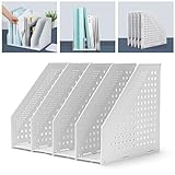 Stehsammler Faltbarer Zeitschriftensammler aus robustem ECO-PP-Kunststoff für Büro und Zuhause - Platzsparender Stehordner mit 4 Fächern in elegantem Design