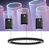 XNXYSMKJ Motorisierte Effektstrahler Kreis Bar Bühnenlichter mit Hebesystemen, 3 Winden mit 8 kg Tragfähigkeit, RGBW LED, Panoramaschwenkung für Club-Shows