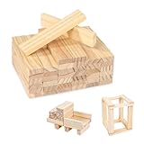 SZSMW 40 StüCk HolzklöTzchen - Holz Basteln - HolzklöTze Zum Basteln - Geeignet FüR SchnitzüBungen, Diy-Dekoration, Modellbau Usw, Kann FüR Verschiedene Projekte Verwendet Werden