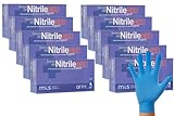 MTS Safety & Protection Einweghandschuhe M - 1000 Stück/Box Nitrilhandschuhe Blau Handschuhe Nitril - Einmalhandschuhe Puderfreie & Latexfreie Gummihandschuhe (M, Blau, 1000 Stück)