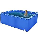 Koi Fish Bing Pool - Multifunktionaler PVC-Canvas-Gartenteich mit Ablassventil über dem Boden Wasserspeicher & Bewässerungslösung für Außenbereiche