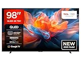 TCL 98T8C 98 Zoll QLED 4K HDR Ultra HD Fernseher, Smart TV mithilfe von Google TV (Dolby Vision & Atmos, 144Hz Motion Clarity Pro, FreeSync, Onkyo 2.1 Sound, Sprachsteuerung)