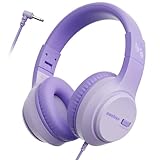 awatrue Kinder Kopfhörer, 74/85/94dB Sichere Lautstärke Kopfhörer Kinder mit Kabel, Stereo Sound, Faltbare, 3.5 mm Jack Over Ear Kinderkopfhörer für Ipad, Tablets, Schule, Reisen (Violett)
