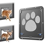 Enjoying Haustierklappe Fliegengitter, Eingang 20 x 26 cm Katzenklappe tür Fliegengitter, Magnetische Kleiner Hundetür für Fenstertür Schiebetüren, Verriegelbar, Schwarz