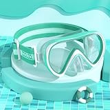 COOLOO Taucherbrille Kinder mit stoffband, Schwimmbrille Kinder für Jungen Mädchen Jugendliche, Schnorchelmaske 180°Panorama HD Anti Nebel Anti-Leck Tauchmaske für 4-16 Jahre