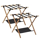Yosamy Kofferständer Klappbar Groß, 2 Stück, Gepäckträger, Doppelschichtiger Gepäckablage mit 4 Gurten, Kofferhocker für Hotel & Zuhause, 64x45x52CM