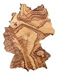 Küchenbrett aus Olivenholz in Deutschlandform, 35 cm x 26 cm