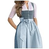 Generisch Dirndl Damen Dirndelkleider Günstig Oktoberfest Damen Outfit Dirndl-Komplettsets Midi Dirndl Lang Oversize Bequeme Dirndlbluse Oktoberfest-Kostüm für Oktoberfest Besondere Anlässe