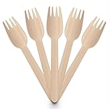 Wismara Einweg Holzgabel aus Premium FSC-Zertifiziertem Holz - 1000 Stück (1000)