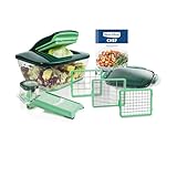 Nicer Dicer Chef Gemüseschneider Gemüsehobel 10.tlg, Küche Helfer als Zwiebelschneider, Salatschneider, Würfelschneider Pommesschneider Wellenschneider, Multizerkleiner für Obst Gemüse mit Rezept