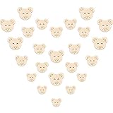 Bärenknöpfe für Strickjacken, Babyknöpfe aus Holz, 2 Löcher, 3 Größen, kleine Bärenknöpfe aus Holz zum Nähen, Stricken, 120 Stück