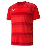 PUMA unisex-child Shirt, Puma Red-Chili Pepper-Puma White, 152