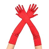 Ldabrye 2LOTS Stilvolle Strasssteine ​​passen Handschuhe Mit Langen Eleganten Fäustlingen Frauen Modehandschuh Für Fashion Party Enthusiasten Besondere Anlässe Handschuhe
