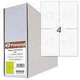 Printation Etiketten selbstklebend 105 x 148 mm - 500 A4 Blätter Bigpack / 4 Etiketten bedruckbar weiß pro Blatt 2x2 105x148 DIN A6-2000 Labels Versandaufkleber Versand-Etiketten Klebeetiketten