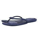 Männer Hausschuhe Faltbare Reise Slipper Bequeme Massage Sohle Badezimmer Pantoffeln für den Alltag (Dark Blue, 46)