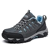 SHULOOK Wanderschuhe Damen Wasserdicht Leicht Trekkingschuhe Damen rutschfeste Bergschuhe Outdoor Schuhe für Camping,Hiking,Angeln (Grau Blau EU 40)