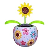 Luckxing Wackelfigur Blume, Solar Tanzende Blume Solarblume Wackelfigur Wackelblume Tier Auto Armaturenbrett Ornament Wackelfiguren Solar Solarbetriebene Wackelblume Für Auto Haus Oder Büro