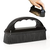 Hausfelder Tierhaarentferner Bürste - Gummibürste für Tierhaare auf Sofa, Auto & Kleidung - Fusselbürste Hund & Katze - Wiederverwendbare Kleiderbürste für Teppich & Polster (Schwarz)