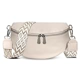 TANTOMI Umhängetasche Damen Bauchtasche Damen Leder, Crossbody Bag Damen Breiter Gurt, Damen-Umhängetaschen Bauchtasche Damen Stylisch, Gürteltasche Damen Elegante