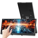 12,3 Zoll Tragbarer Touchscreen Sekundäres Monitor, HDMI, USBC, 1920 * 720 IPS Stretched Bar LCD Portable Travel Touch Bildschirm für Laptop Computer Aida64 GPU CPU RAM Überwachung