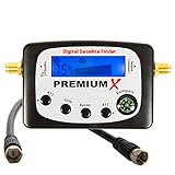PremiumX PXF-22 Satelliten-Finder Digital Sat Finder LCD Display Tonsignal Kompass Satelliten Messgerät