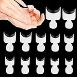 MWOOT 120 Stücke Französisch Kurz Acryl Falsche Nägel Tipps,French Artificial Gefälschte Nagelspitzen False Nails Tips Set,Fake Nails für Frauen DIY Maniküre Salon Nageldesign(12 Größen, weiß Klar)